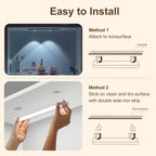 Smart LED Motion Sensor Cabinet Light USB Rechargeable - Dimmable Under Cabinet Light 3 Modes for Bedroom Stairs Kitchen Closet Hallway - 2 & 3 Pack Options, Black & White