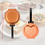 Double-Sided Nonstick Pancake Pan Flip Omelette Skillet Easy Flip Frying Pan for Fluffy Pancakes Frittatas Omelets Dishwasher Safe Iron Cookware