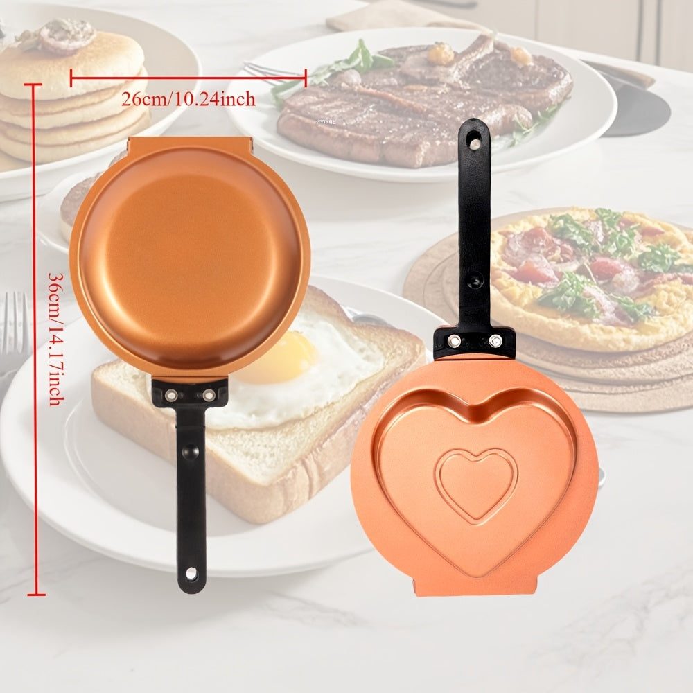 Double-Sided Nonstick Pancake Pan Flip Omelette Skillet Easy Flip Frying Pan for Fluffy Pancakes Frittatas Omelets Dishwasher Safe Iron Cookware