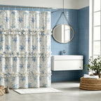 Bow Tie Ruffle Shower Curtain Vintage Handcrafted - Waterfall Ruched Fabric Bath Curtain with Hooks, Quick Dry Machine Washable, Farmhouse Romantic Decor, Multiple Sizes & Colors
