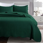 Microfiber Quilt Bedspread Set All Season Lightweight – Soft Breathable Quilted Coverlet Twin Full Queen King 16 Colors Machine Washable