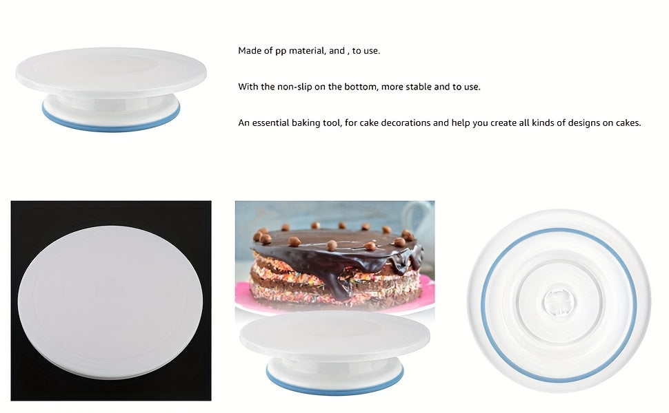 Rotating Cake Stand 11 Inch Non-Slip Base Smooth Spinning Turntable for Cake Decorating Icing Frosting Baking Display
