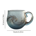 Sea Glass Wave Mug Blue Swirl Beach Theme Handcrafted Textured 30oz Cup for Tea Coffee Wine - Ocean Inspired Drinkware Gift for Beach Lovers | Nuvia Haven
