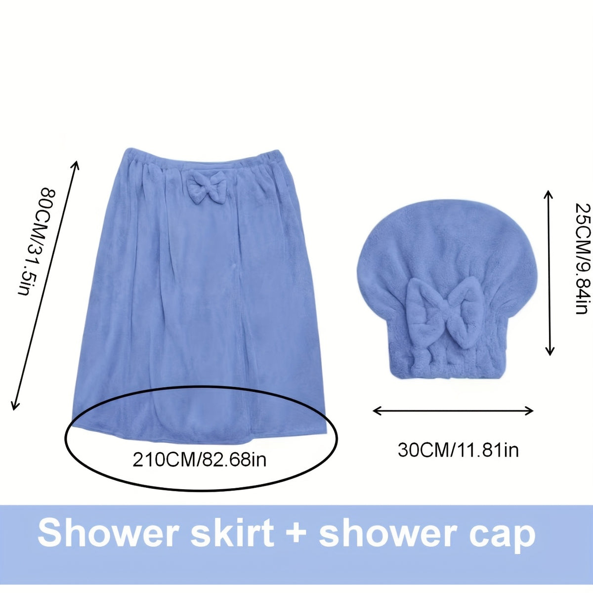 Coral Velvet Bath Wrap Towel Skirt & Dry Hair Hat Set with Pockets - Super Absorbent Machine Washable Spa Bathrobe Bag for Women Home Lounge Bedroom | Nuvia Haven