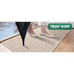 Non-Slip Doormat Low Profile Indoor Outdoor Entry Mat Dirt Trapper – Front Door, Entryway, Patio, Porch & Garage Rug, 4 Sizes, Beige & Grey