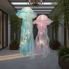 LED Jellyfish Chandelier Lights Color Changing, Set of 2 Hanging Outdoor Garden Tree Lights for Christmas, Halloween, Gender Reveal & Mood Lighting, Battery Powered