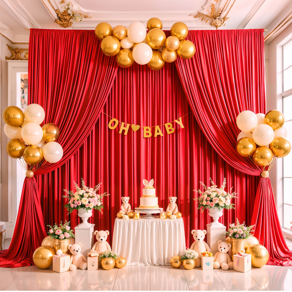 Sheer Chiffon Curtain Panels (Set of 2) | 5×10ft | Wedding Backdrop & Party Décor