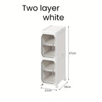 Bathroom Storage Cabinet 1 2 3 4 Tier Foldable Plastic Organizer with Doors and Shelves – Space-Saving Under Sink & Counter Solution