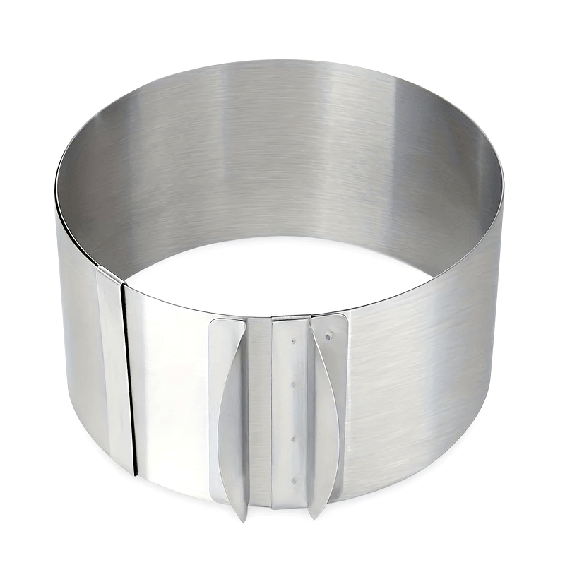 Adjustable Stainless Steel Cake Ring Mold, Set of 2 – 6.3–11.8" Expandable Mousse Ring, Heavy-Duty 400 Series, Non-Stick, for Baking Cakes, Tarts & Desserts