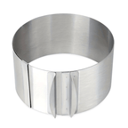 Adjustable Stainless Steel Cake Ring Mold, Set of 2 – 6.3–11.8" Expandable Mousse Ring, Heavy-Duty 400 Series, Non-Stick, for Baking Cakes, Tarts & Desserts