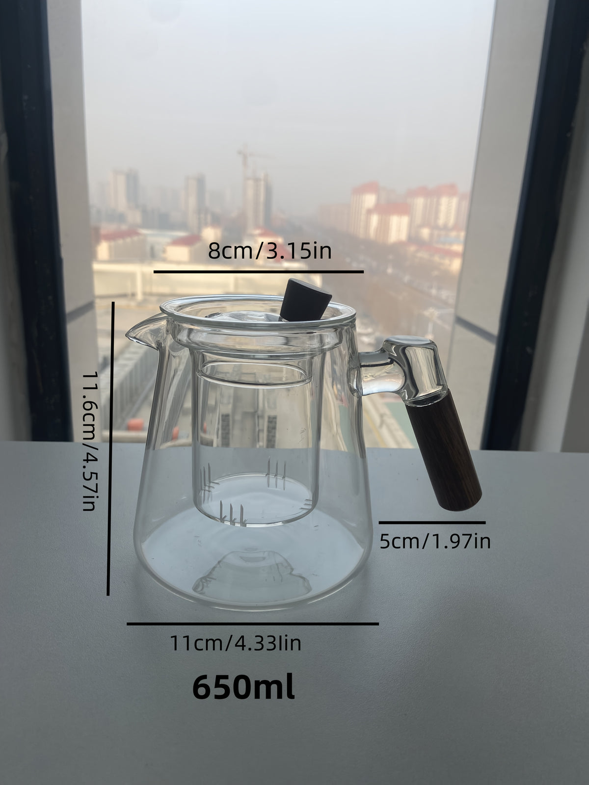 Glass Teapot and Coffee Pot with Handle & Filter – Transparent Stovetop Tea Kettle for Loose Leaf Tea, Herbal Tea & Coffee, Borosilicate Glass, Kitchen Brew Pot