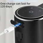 Smart Sensor Automatic Soap Dispenser Nickel Wall-Mount USB Quick Charging with Power Display, 4-Level Adjustable Flow Rate, No-Touch 400ml Foam & Liquid Soap Dispenser for Bathroom Kitchen