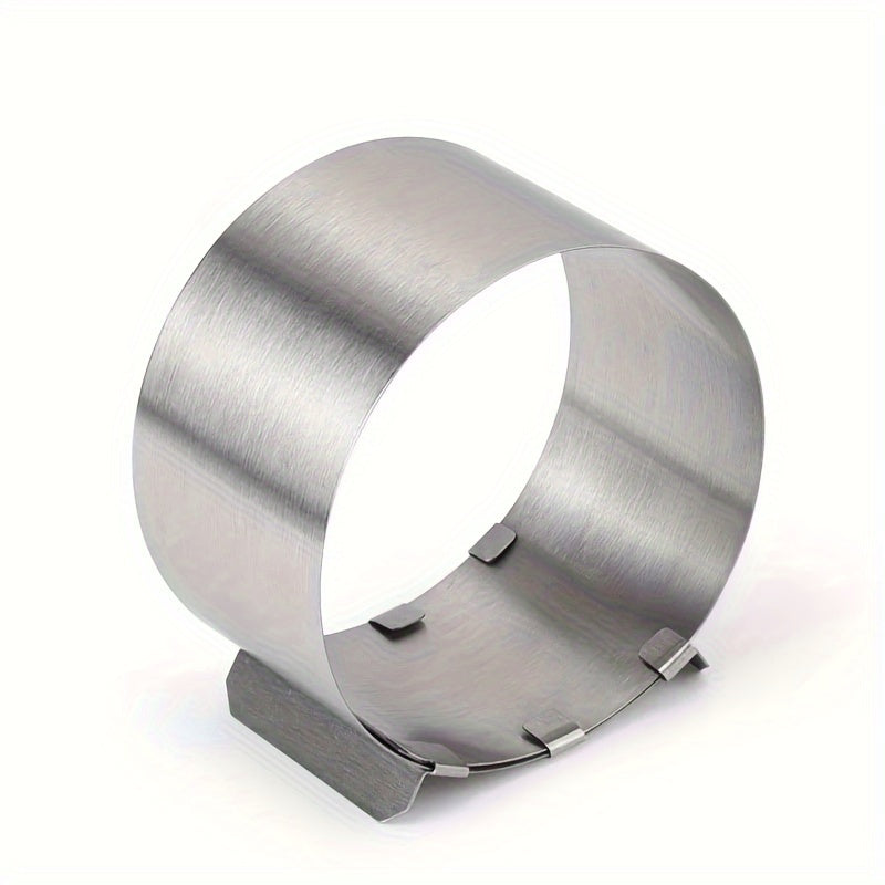 Adjustable Stainless Steel Cake Ring Mold, Set of 2 – 6.3–11.8" Expandable Mousse Ring, Heavy-Duty 400 Series, Non-Stick, for Baking Cakes, Tarts & Desserts
