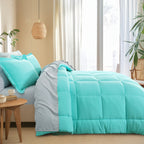 Bed in a Bag Queen 7 Piece Fluffy Comforter Set – Ultra-Soft Microfiber Bedding with Comforter, Fitted Sheet, Flat Sheet & 4 Pillowcases, Hypoallergenic Breathable All Season Bedding Gift for Her