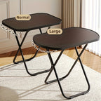 Foldable Tray Table – No Assembly TV Dinner Tray for Eating on Bed Sofa Living Room, Stable Snack Table, Normal & Large, Black White Walnut