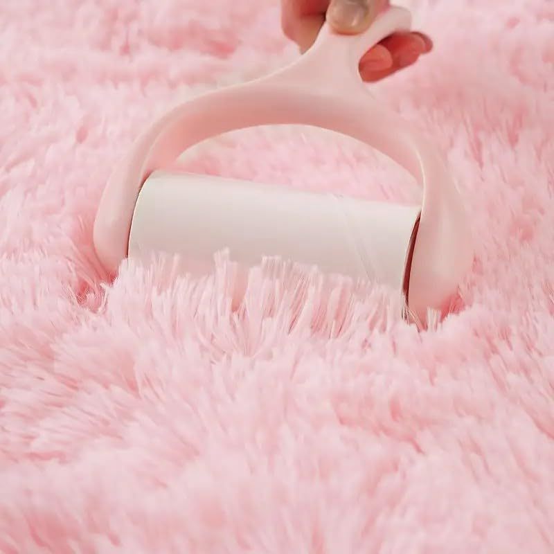 Pink Soft Shaggy Area Rug for Living Room & Bedroom - Fluffy Non-Slip Thickened Carpet for Bedroom, Dormitory & Home Decor, Moisture Resistant Easy Clean in 4x6, 5x8, 6x9, 8x10 Ft