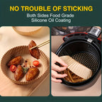 Air Fryer Liners 300pcs Round 7.9-Inch Unbleached Parchment Paper – Oil-Resistant Nonstick Baking Paper for Air Fryer, Oven, Grilling & Microwave