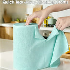 Reusable Microfiber Cleaning Towels 51pcs – Tearable Kitchen Roll Wipes, Absorbent Dish Cloth & Paper Towel Replacement, Multi-Surface Household Cleaning Rags, Eco-Friendly Kitchen Supplies