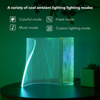 RGB LED Desk Lamp Smart App & Remote Control Dimmable - Futuristic Mood Lighting Table Lamp for Bedroom, Gaming Setup, Office & Room Decor, Modern Bedside Lamp with Color Changing Light