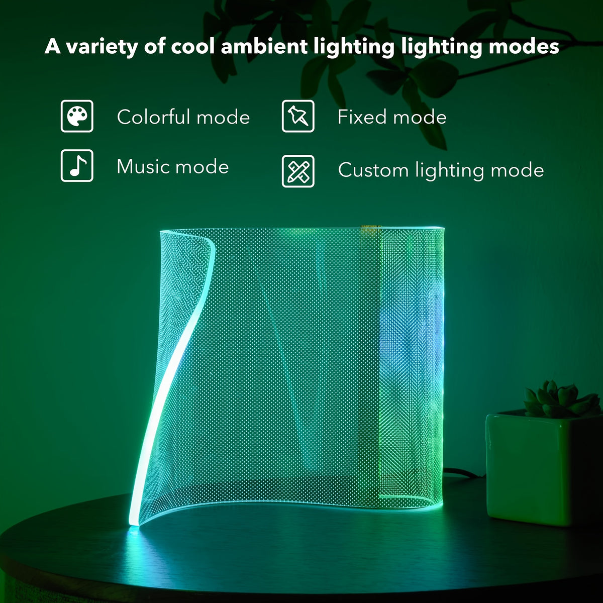 RGB LED Desk Lamp Smart App & Remote Control Dimmable - Futuristic Mood Lighting Table Lamp for Bedroom, Gaming Setup, Office & Room Decor, Modern Bedside Lamp with Color Changing Light