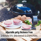 Aluminum Hamburger Patty Press Thickness-Adjustable Burger Patty Maker – Homemade Burger Press for Kitchen, BBQ & Grilling (Single & 2-Pack)