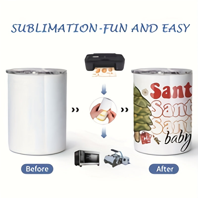 Blank Sublimation Tumblers 6 Pack 12oz Skinny Double Wall Insulated Cups with Gift Box and Shrink Wrap for DIY Custom Printing