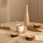 Wood Candlesticks 30pcs Natural Wood Grain Rustic Country Style for Wedding Birthday Party Anniversary Table Centerpiece Family Home Decoration