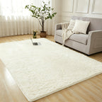 Shaggy Plush Area Rug Soft Non-Slip Fluffy Floor Carpet for Living Room Bedroom Bedside 6 Colors 4 Sizes