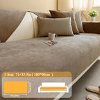 Chenille Sofa Cover for 3 4 Seater Washable Non-Slip Couch Cover Pet Friendly Furniture Protector Gray Brown Living Room