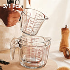 Glass Measuring Cup | Microwave Safe, High Temp Resistant with Scale & Handle