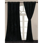 Luxury Distressed Crushed Velvet Curtains - 4-Piece Set (2 Panels + 2 Tiebacks), Grommet Top, Room Darkening | 10 Colors, 3 Sizes