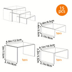 Clear Acrylic Risers for Display, Multi-Pack Riser Display Stands for Funko Pop Figures, Cupcakes, Jewelry & Perfume – Multiple Sizes & Quantities for Home, Halloween & Christmas Decor