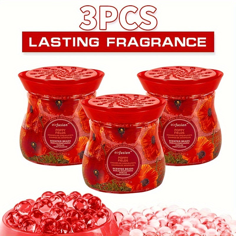 Air Freshener Scented Beads 3-Pack 14oz Each Long-Lasting Fragrance Odor Eliminator for Home Room Closet Bathroom Car Office Fabric Aromatherapy Multiple Scents