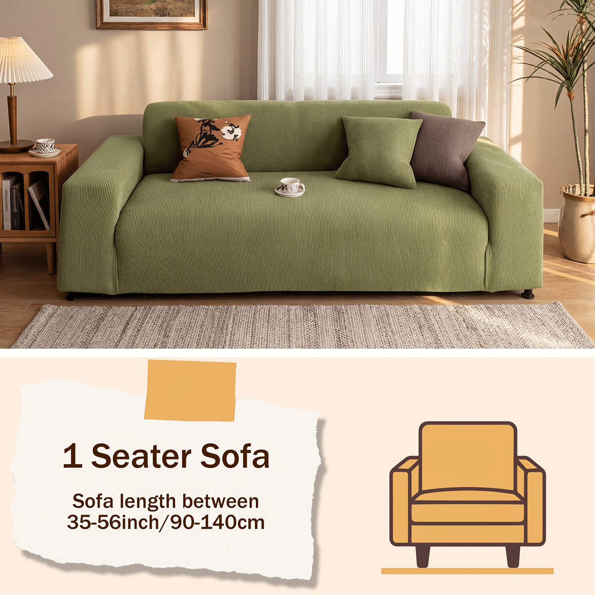 Sofa Slipcover with Skirt – Stretch Jacquard Full Coverage Couch Cover, Pet Proof Non-Slip Machine Washable, Fits 1 2 3 4 Seater Sofa for Living Room Bedroom, All Season Furniture Protector