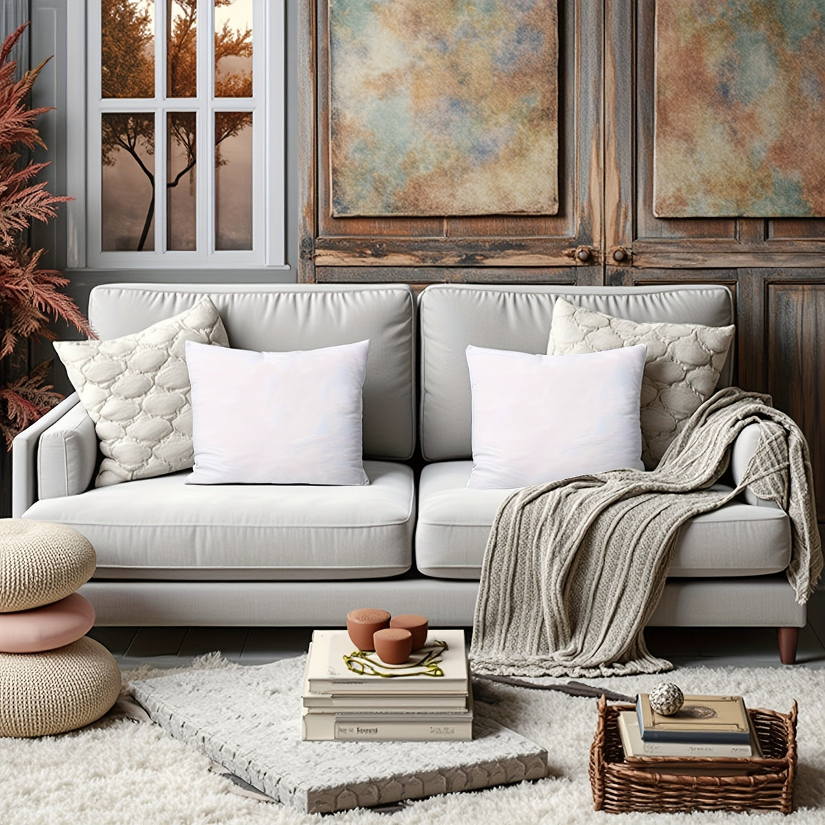 Square Pillow Inserts for Indoor & Outdoor Use – Premium Decorative Cushion Filling for Couches, Patios & Picnics, Weather-Resistant Throw Pillow Inserts