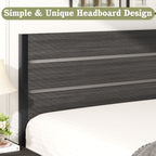 Metal Platform Bed Frame with Headboard & Footboard | 12.2" Under-Bed Storage, 800 lbs Capacity, Noise-Free, No Box Spring Needed – Queen & Full, Rustic Grey