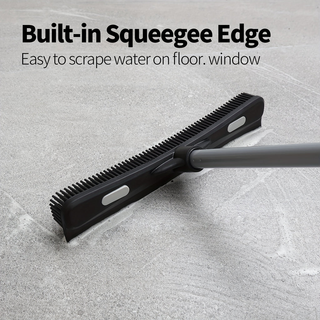 Rubber Floor Brush with Expandable Design – Soft Multi-Surface Floor Cleaner for Bathroom, Bedroom, Kitchen & Living Room, Gentle Scrubbing with Multiple Components Included