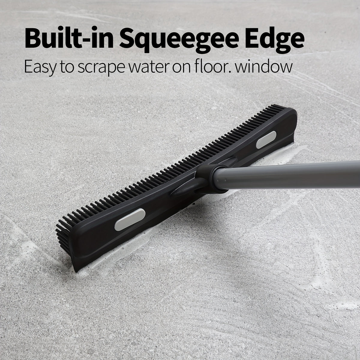 Rubber Floor Brush with Expandable Design – Soft Multi-Surface Floor Cleaner for Bathroom, Bedroom, Kitchen & Living Room, Gentle Scrubbing with Multiple Components Included