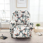 Recliner Slipcover Set of 4 with Side Pocket, Extra Large Jacquard Stretch Furniture Protector Cover, Elastic Band Closure, 92% Polyester All-Season Recliner Chair Cover for Living Room, 10 Patterns