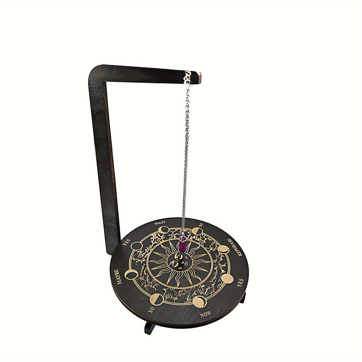 Wooden Pendulum Stand 3D Divination Crystal Display Holder | Witchcraft Altar Supplies, Necklace Display Stand for Meditation, Crystal Rituals, Boho Witch Room Decor