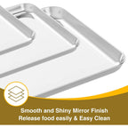 Stainless Steel Baking Sheet with Rack Set – Oven & Dishwasher Safe Cookie Pan with Cooling Rack for Healthy Baking, Roasting & Christmas Cookies