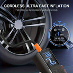 Cordless Tire Inflator 210PSI 22-Cylinder Digital Pressure Gauge Rechargeable LED Light Portable Air Pump for Car Motorcycle Bicycle Ball