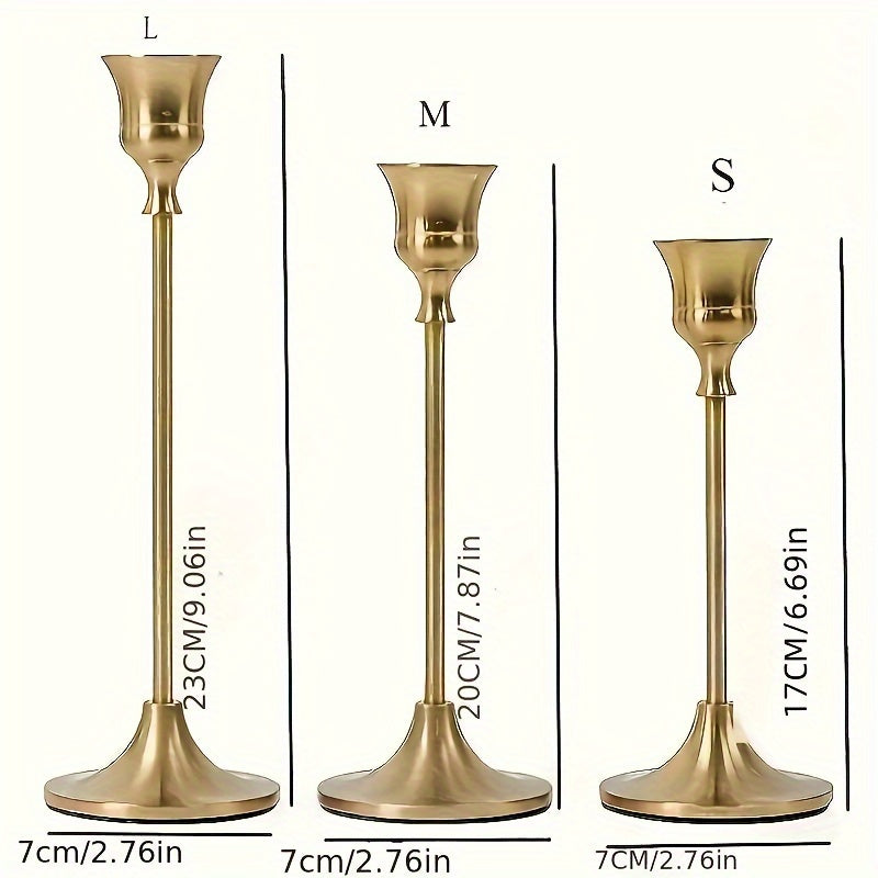 Metal Taper Candle Holders Set Elegant Detachable Base for Wedding Centerpiece Candlelit Dinner Table Decor Home Accent Copper and Black Set of 6 12 36