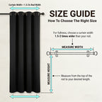 4-Panel Blackout Curtains Set Heat Insulating Noise Reducing Privacy Drapes for Bedroom Living Room Balcony – 6 Sizes 4 Colors