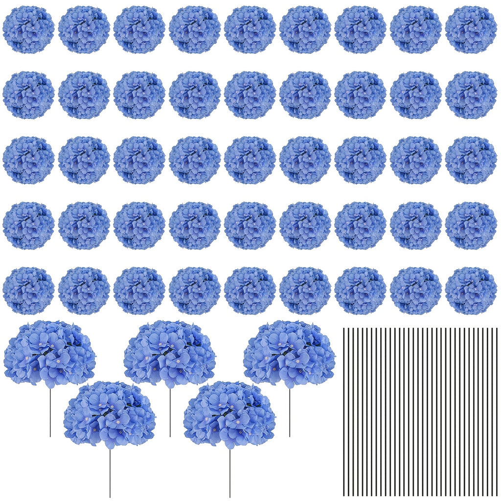 Bulk Artificial Hydrangea Flower Heads 72pcs with Stems - Faux Hydrangea Flowers for Home, Wedding & Party Decorations, Floral Arrangements & Centerpieces