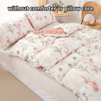 Duvet Cover Set Multicolor Floral Print Queen King Twin Full - 3-Piece Soft Breathable Bedding with Pillowcases, Boho Bedroom Decor All-Season