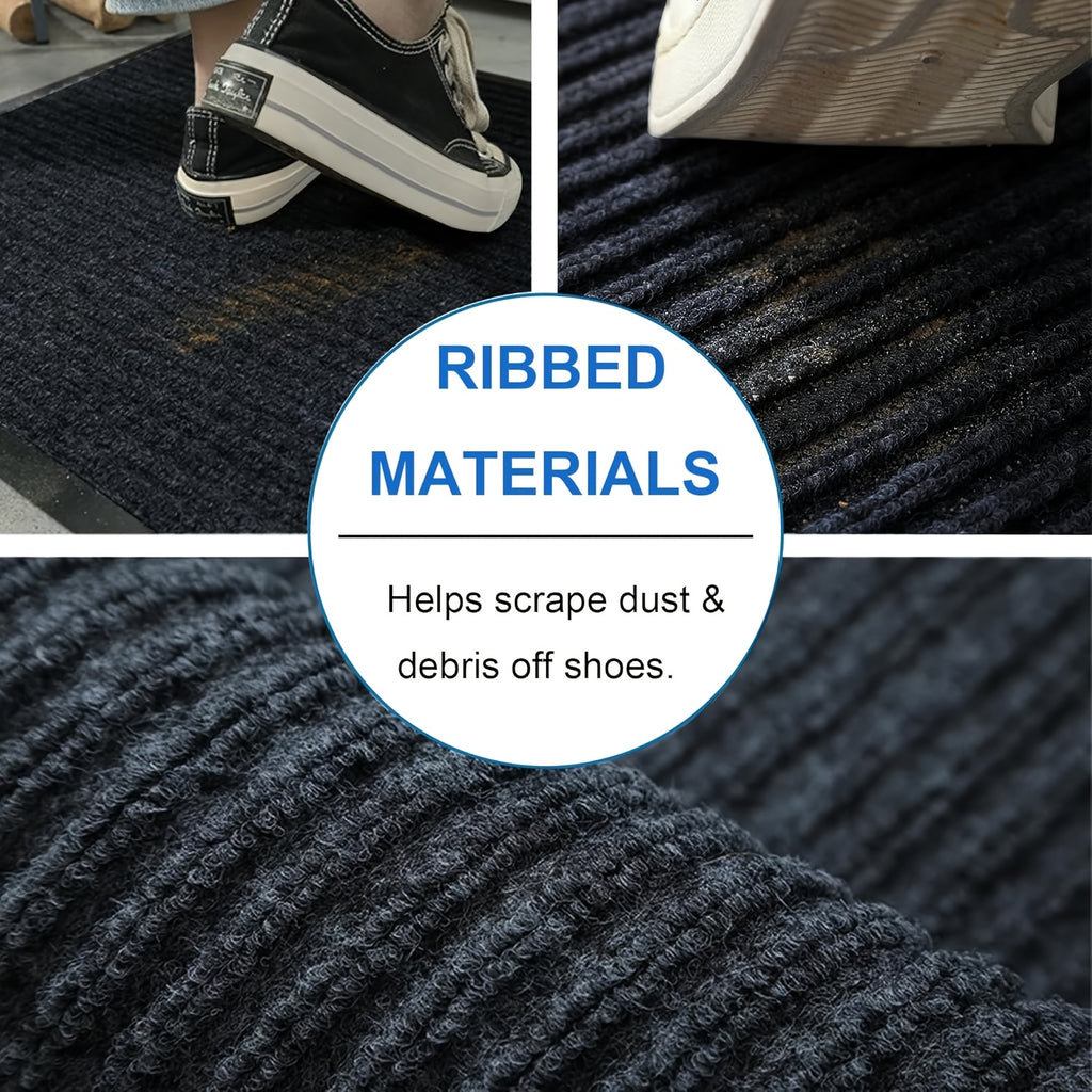 Welcome Door Mat 2-Pack Indoor Outdoor Entryway Mat Low Profile Polyester – Front Door, Patio, Porch & Mudroom Doormat – 3 Sizes & 3 Colors Available