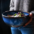 Extra Large Ceramic Bowl Set 2 Pack 81oz Dark Blue – Stylish Durable Bowls for Salad, Noodles & Ramen – Perfect for Home Kitchen, Restaurant & Hotel