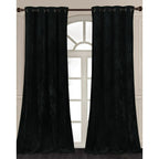 Luxury Distressed Crushed Velvet Curtains - 4-Piece Set (2 Panels + 2 Tiebacks), Grommet Top, Room Darkening | 10 Colors, 3 Sizes