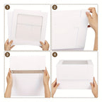 White Square Bakery Cake Boxes with Window - 8x8 & 12x12 Inch Tall Freezer-Safe Cardboard, Sets of 10/15/20, for Cakes Cupcakes Pastry Birthday Party Wedding | Nuvia Haven